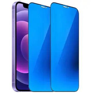 iPhone 12 Mini Mirror Privacy-panssarilasi, koko näytön kattava (sininen)