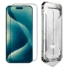 iPhone 13 / 13 Pro / 14 / 16e / 17e panssarilasi asennuskehikolla, koko näytön, 5D, kirkas