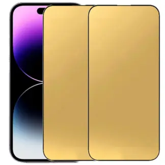 iPhone 13 Pro Max Mirror Privacy-panssarilasi, koko näytön kattava (kulta)