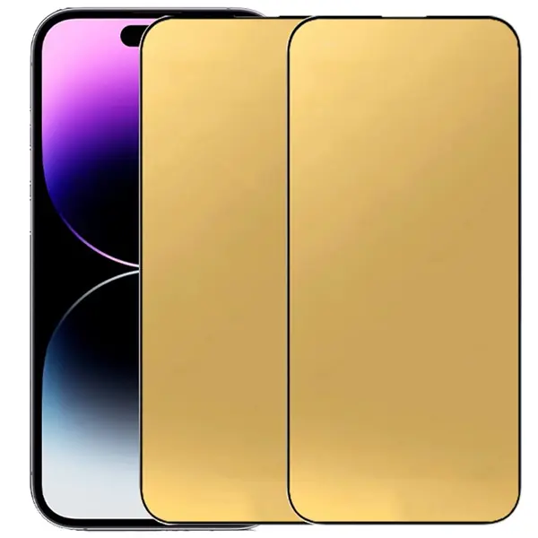 iPhone 13 Pro Max Mirror Privacy-panssarilasi, koko näytön kattava (kulta)