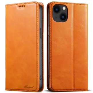 iPhone 14 Plus / 15 Plus premium lompakkokuori, beige