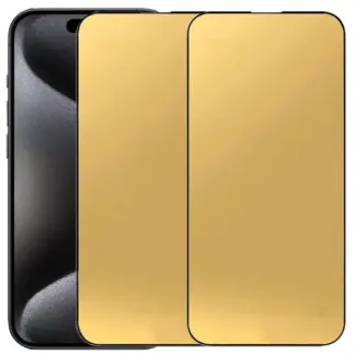 iPhone 15 Pro Mirror Privacy-panssarilasi, koko näytön kattava (kulta)