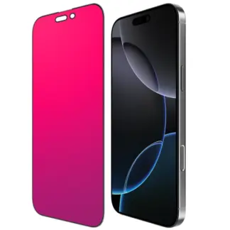 iPhone 17 Pro Max Mirror Privacy-panssarilasi, koko näytön kattava (pinkki)