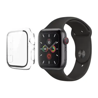 Apple Watch Series 4 / 5 / 6 / SE suojakuori, 44mm, 360-asteen suoja, läpinäkyvä