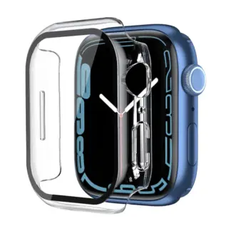 Apple Watch Series 7 suojakuori, 45mm, 360-asteen suoja, läpinäkyvä